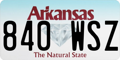 AR license plate 840WSZ
