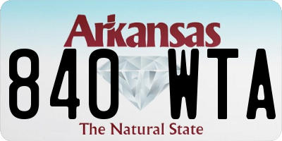 AR license plate 840WTA