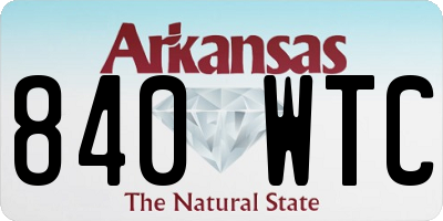 AR license plate 840WTC