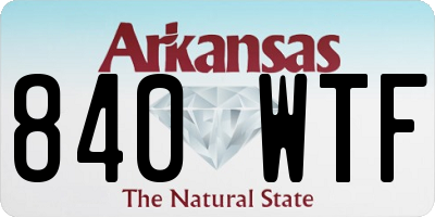 AR license plate 840WTF