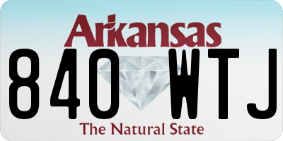 AR license plate 840WTJ