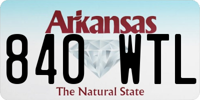 AR license plate 840WTL