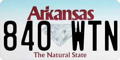 AR license plate 840WTN