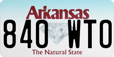 AR license plate 840WTO