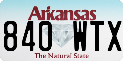 AR license plate 840WTX