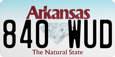 AR license plate 840WUD