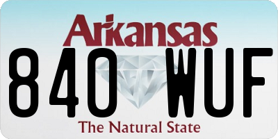 AR license plate 840WUF