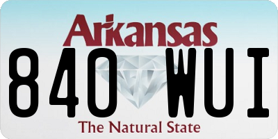 AR license plate 840WUI