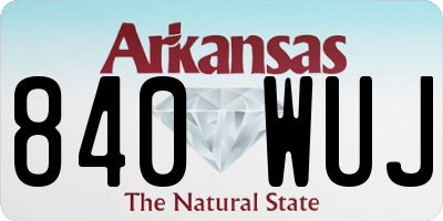 AR license plate 840WUJ