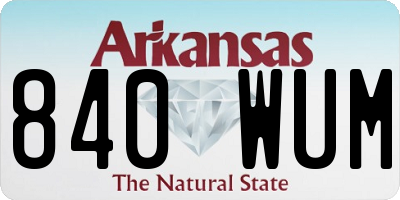 AR license plate 840WUM