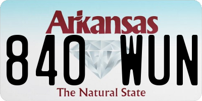 AR license plate 840WUN