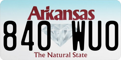 AR license plate 840WUO