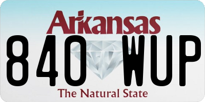 AR license plate 840WUP