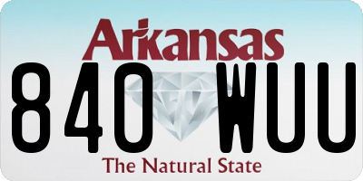 AR license plate 840WUU