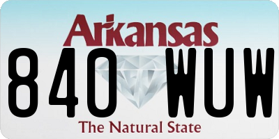 AR license plate 840WUW