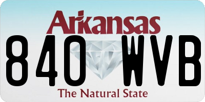 AR license plate 840WVB
