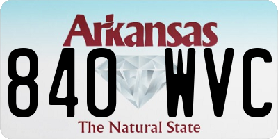 AR license plate 840WVC