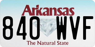 AR license plate 840WVF