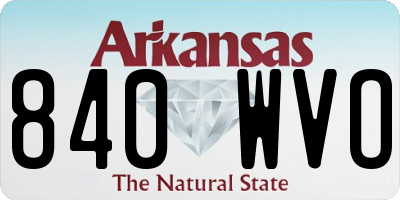 AR license plate 840WVO
