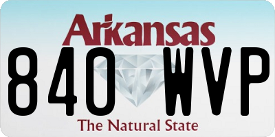 AR license plate 840WVP