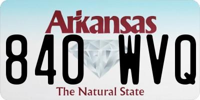 AR license plate 840WVQ