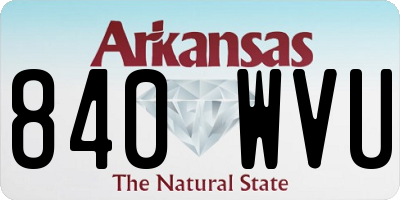 AR license plate 840WVU