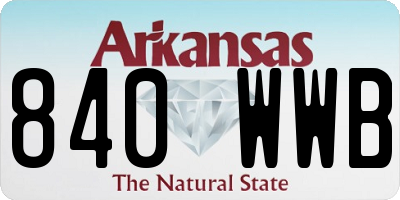 AR license plate 840WWB