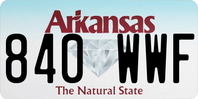 AR license plate 840WWF