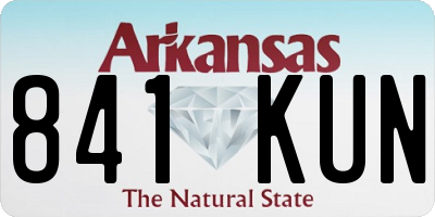 AR license plate 841KUN
