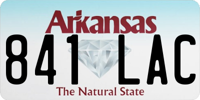 AR license plate 841LAC