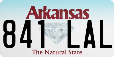 AR license plate 841LAL