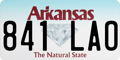 AR license plate 841LAO