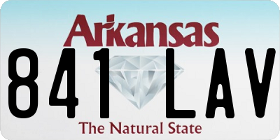 AR license plate 841LAV