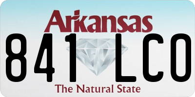 AR license plate 841LCO