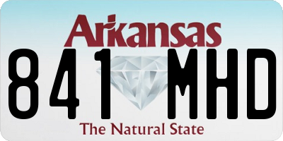AR license plate 841MHD