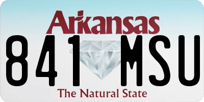 AR license plate 841MSU