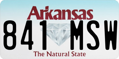 AR license plate 841MSW