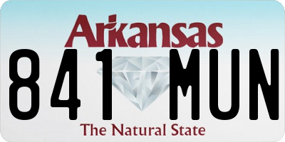 AR license plate 841MUN