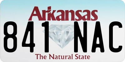 AR license plate 841NAC