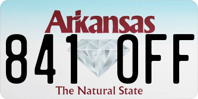 AR license plate 841OFF