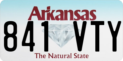 AR license plate 841VTY