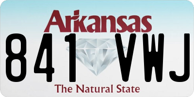 AR license plate 841VWJ