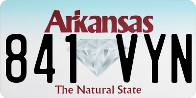 AR license plate 841VYN