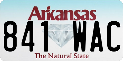 AR license plate 841WAC