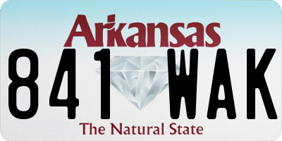 AR license plate 841WAK