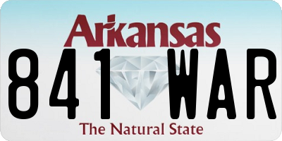 AR license plate 841WAR