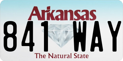 AR license plate 841WAY
