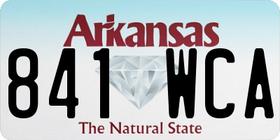 AR license plate 841WCA