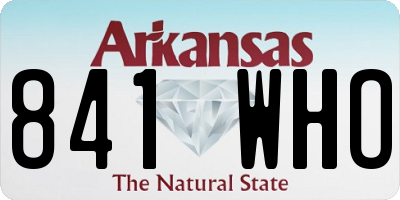 AR license plate 841WHO