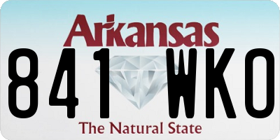 AR license plate 841WKO